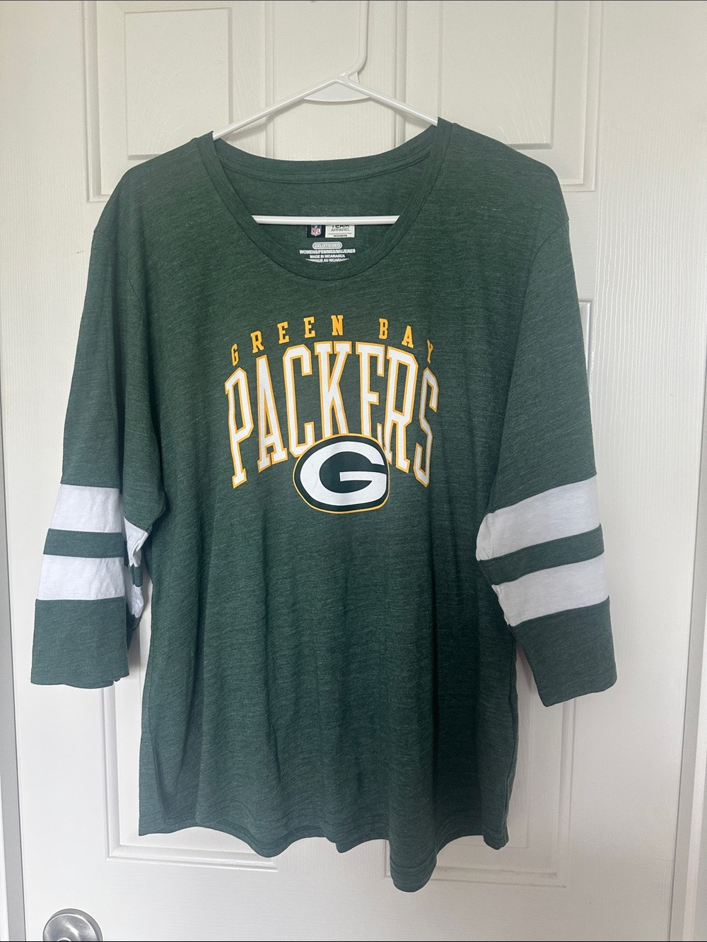 NFL Green Bay Packers Dark Green and White Women’s Jersey Top
